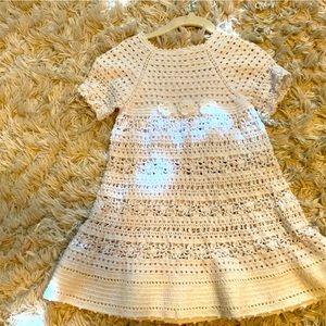 Handmade white girls sweater dress